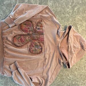Floral Accent Mauve Hoodie